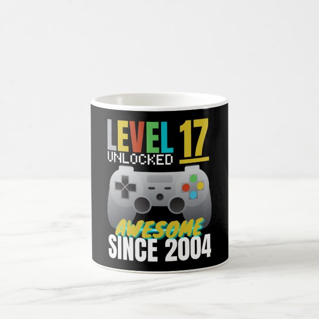 Level 17 Unlocked Awesome Since 2004 Coffee Mug (Center)
