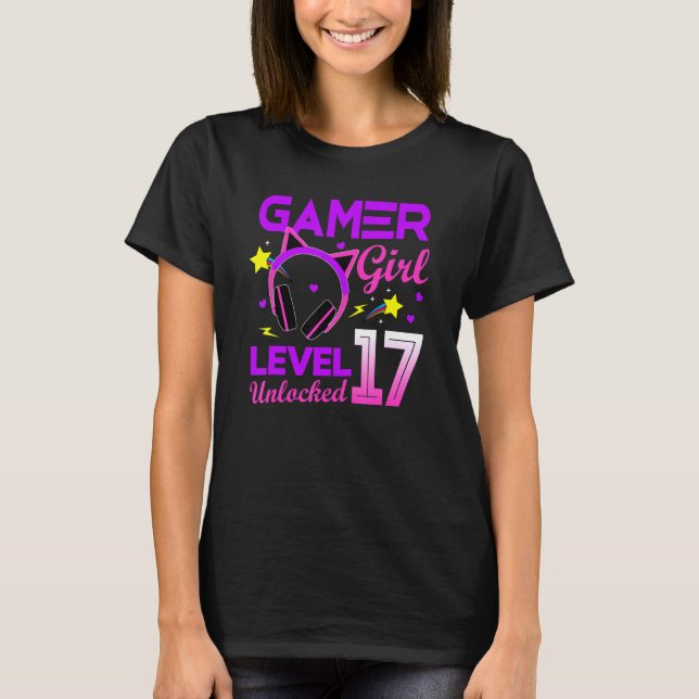 Level 17 Unlocked Awesome Since 2005 17th B Day Ga T-Shirt (Front)