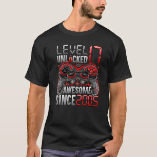 Level 17 Unlocked Awesome Since 2005 17th Birthday T-Shirt