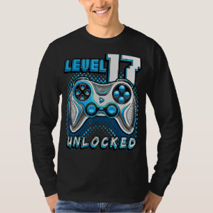 Level 17 Unlocked Video Game 17th Birthday Gamer B T-Shirt