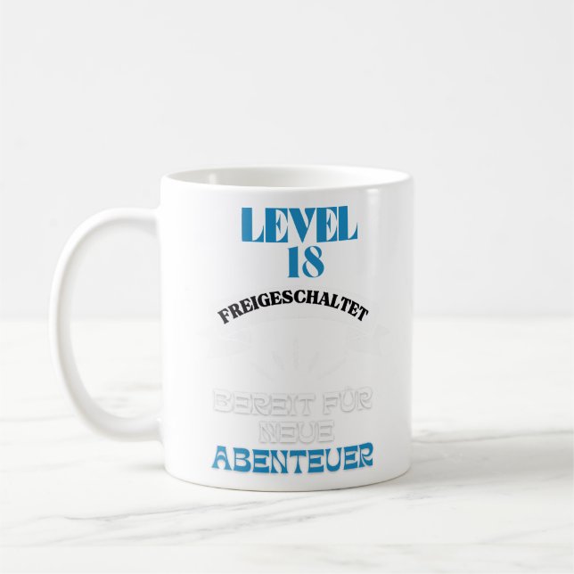 ‘Level 18 activated:’ Happy Birthday Coffee Mug (Left)