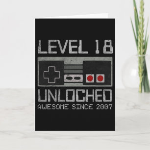 Level 18 Unlocked 18th Birthday 18 Year Old Video  Card