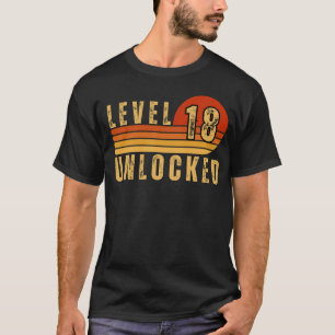 Level 18 Unlocked 18th Video Gamer Birthday boy T-Shirt