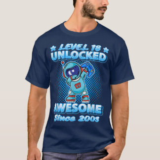 Level 18 Unlocked Awesome Since 2003 Dabbing Astro T-Shirt