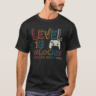 Level 18 Unlocked Awesome Since 2003 Vintage 18Th T-Shirt