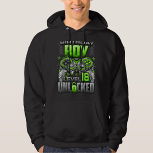 Level 18 Unlocked Awesome Since 2004 18th Birthday Hoodie