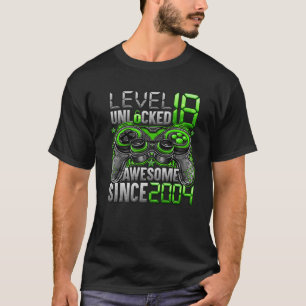 Level 18 Unlocked Awesome Since 2004 18Th Birthday T-Shirt