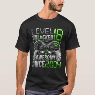 Level 18 Unlocked Awesome Since 2004 18Th Birthday T-Shirt