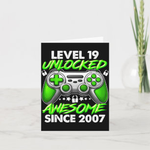 Level 19 Unlocked 19 Year Old Boys 19th Birthday B Card