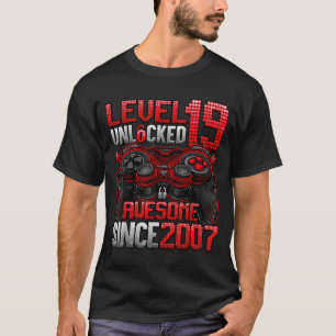 Level 19 Unlocked 19 Year Old Boys 19th Birthday B T-Shirt