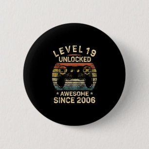 Level 19 Unlocked 19th Birthday 19 Year Old Gifts  2 Inch Round Button