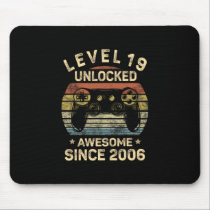 Level 19 Unlocked 19th Birthday 19 Year Old Gifts Mouse Pad