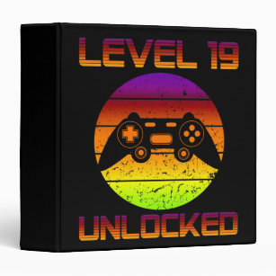 Level 19 Unlocked 19th Video Gamer Birthday Gift Binder