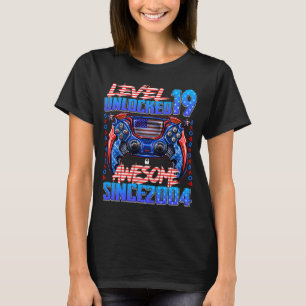 Level 19 Unlocked Awesome Since 2004 19th Birthday T-Shirt