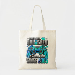 Level 19 Unlocked Awesome Since 2005 19Th Birthday Tote Bag