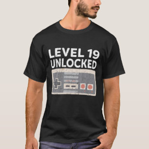 Level 19 Unlocked Gamer 19Th Birthday T-Shirt