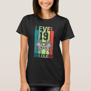Level 19 Unlocked Video Gamer 19th Birthday Tee