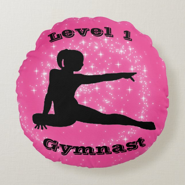 Level 1 Gymnast Round Pillow (Front)