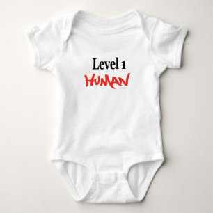 Level 1 Human -boy/red Baby Bodysuit