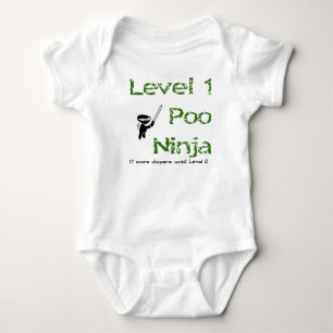 Level 1 Poo Ninja Baby Bodysuit