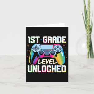Level 1st Grade Unlocked Back To School First Day  Card