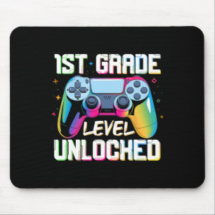 Level 1st Grade Unlocked Back To School First Day Mouse Pad