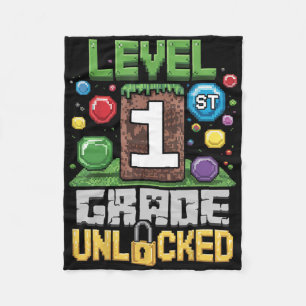 Level 1st Grade Unlocked Video Game First Day Back Fleece Blanket