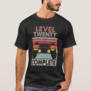 Level 20 Complete 20th wedding Anniversary Birthda T-Shirt