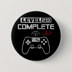 Level 20 Complete 20th Wedding Anniversary Women M 2 Inch Round Button