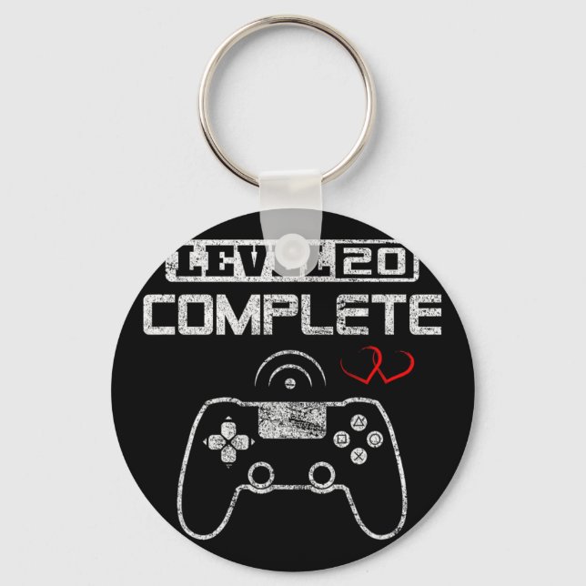 Level 20 Complete 20th Wedding Anniversary Women M Keychain (Front)