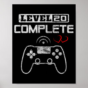 Level 20 Complete 20th Wedding Anniversary Women M Poster