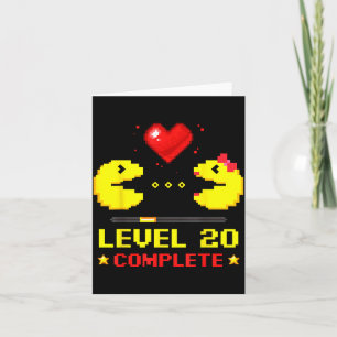 Level 20 Complete Gamers 20th Wedding Anniversary Card