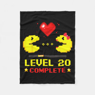 Level 20 Complete Gamers 20th Wedding Anniversary Fleece Blanket
