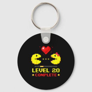 Level 20 Complete Gamers 20th Wedding Anniversary  Keychain