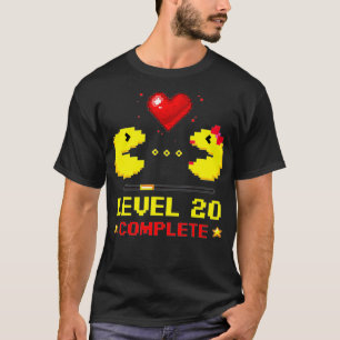 Level 20 Complete Gamers 20th Wedding Anniversary T-Shirt