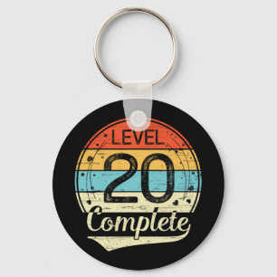 Level 20 Complete Retro 20th Wedding Anniversary T Keychain