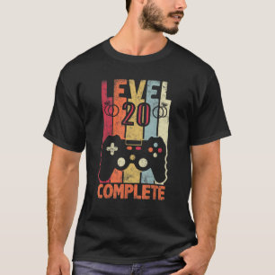 Level 20 Complete Video Gamer 20th Wedding Anniver T-Shirt