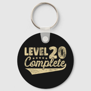 Level 20 Complete Vintage 20th Wedding Anniversary Keychain