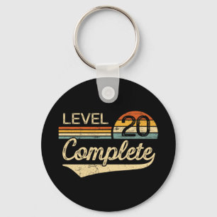 Level 20 Complete Vintage 20th Wedding Anniversary Keychain