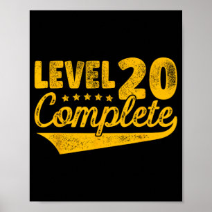 Level 20 Complete Vintage 20th Wedding Anniversary Poster