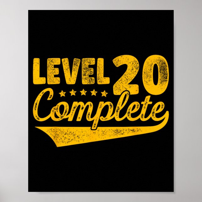 Level 20 Complete Vintage 20th Wedding Anniversary Poster (Front)