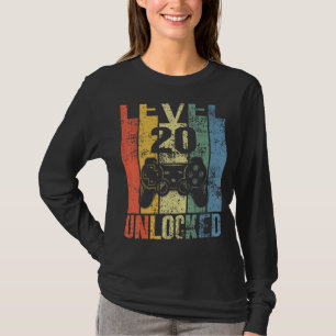 Level 20 Unlocked 20th Birthday For Video Gamers T-Shirt