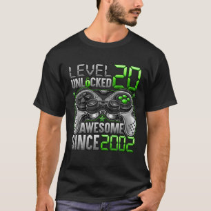 Level 20 Unlocked Awesome Since 2002 20Th Birthday T-Shirt