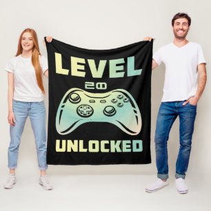 level 20 unlocked fleece blanket