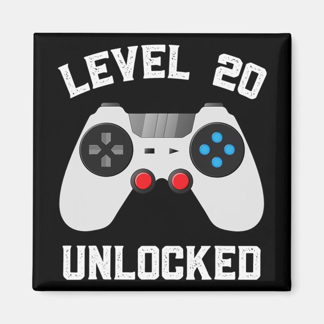 Level 20 Unlocked Funny 20th Wedding Anniversary C Magnet (Front)