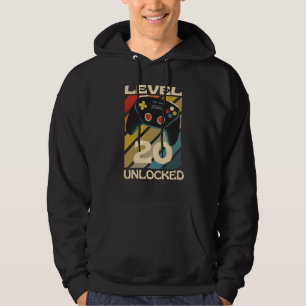 Level 20 Unlocked Funny Gaming Hoodie