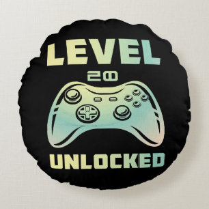 level 20 unlocked round pillow