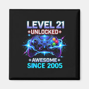 Level 21 Unlocked Awesome Since 2005 21st Birthday Magnet