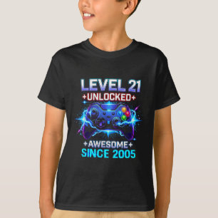 Level 21 Unlocked Awesome Since 2005 21st Birthday T-Shirt