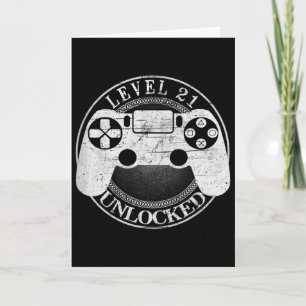Level 21 Unlocked Funny Video Gamer 21st Birthday  Card